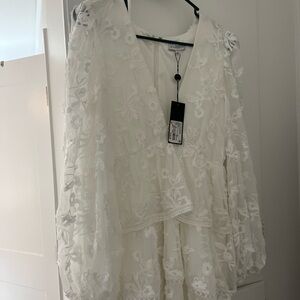 White Tiered Mini Dress